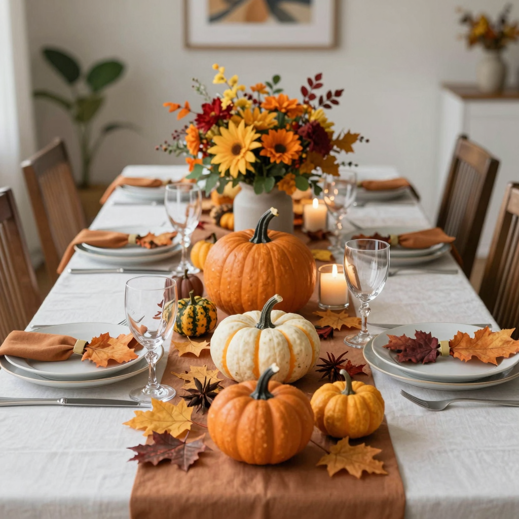 Festive Thanksgiving table setting