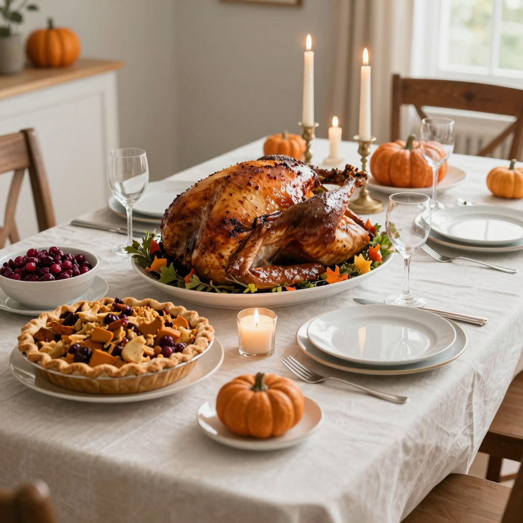Elegant Thanksgiving Dinner Table Setting