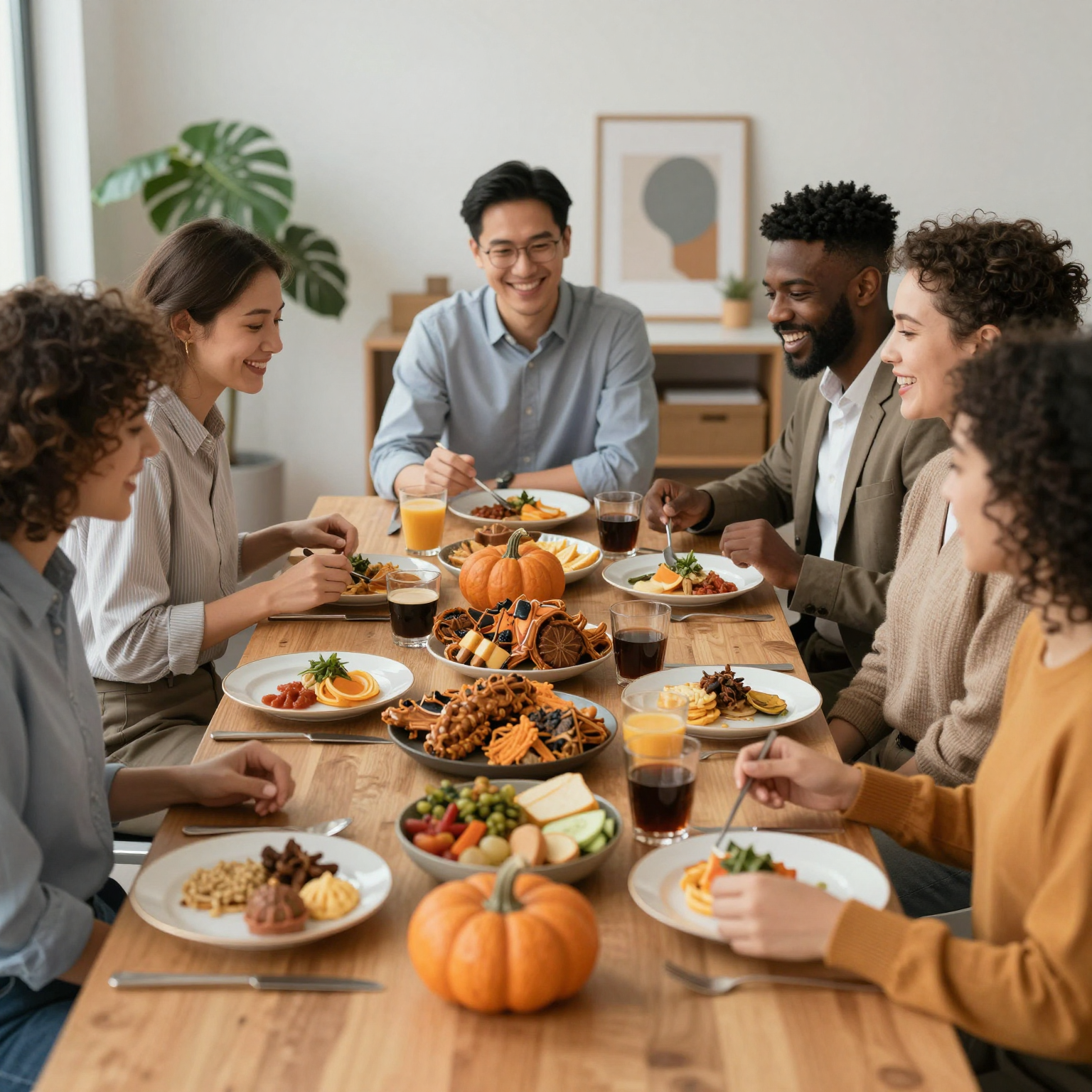 Thanksgiving meal in a business setting