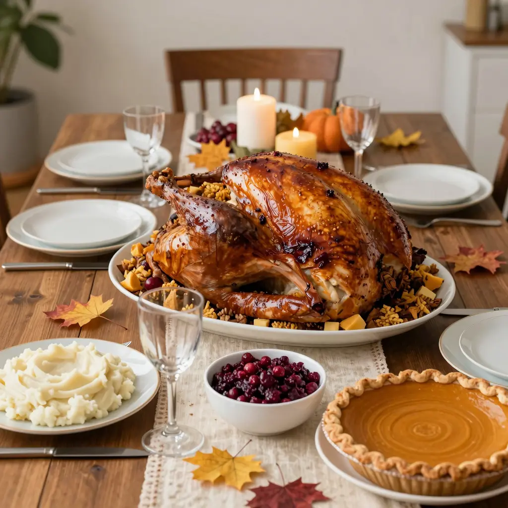 Festive Thanksgiving Dinner Setting