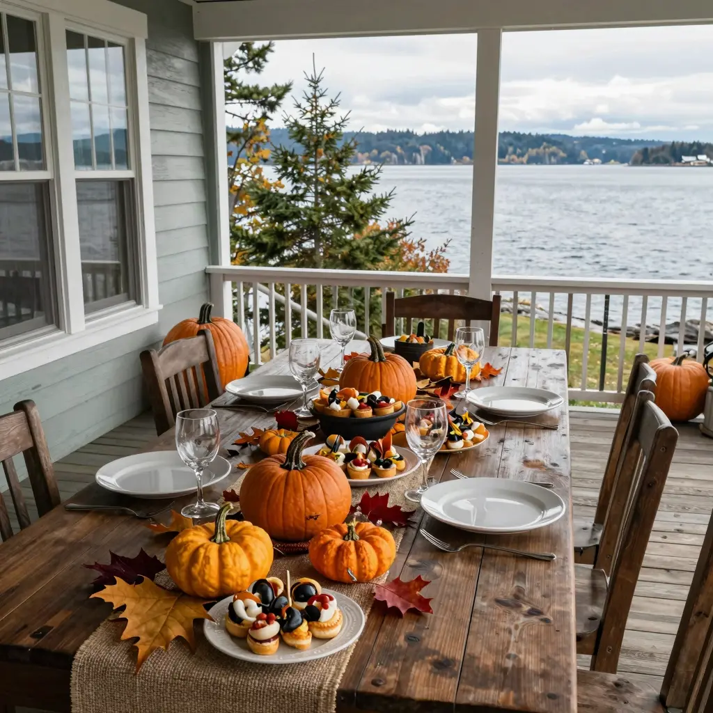 Rustic Thanksgiving Dinner Scene