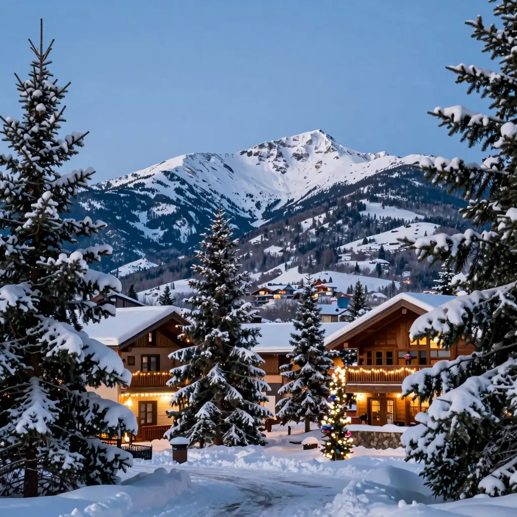 Scenic winter landscape of Vail, Colorado