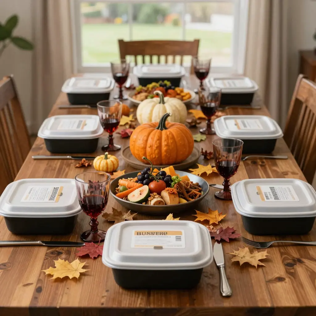 Thanksgiving Dinner to Go Setting