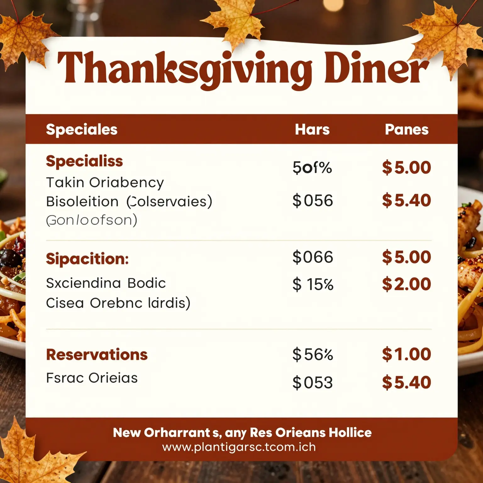Thanksgiving Dinner Restaurants
