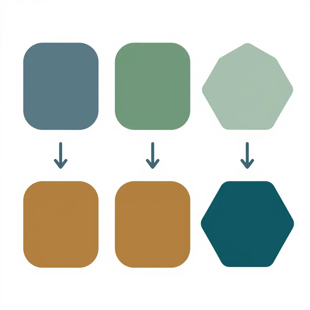 Simple flat diagram of a Thanksgiving reservation moving through three filters - time slot, menu package, party size - into a final price tier